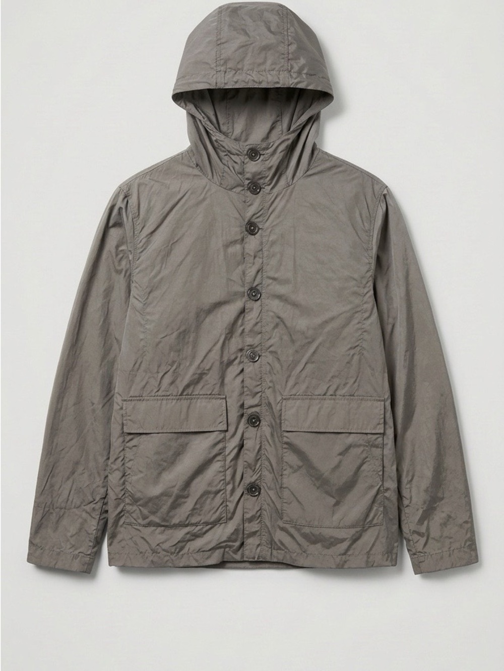 Five Four Hooded Raincoat in Taupe Gray
